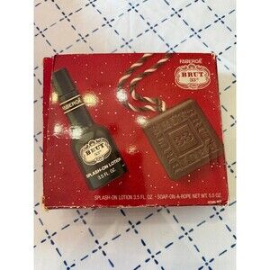 Vintage NIB Brute soap on a road and aftershave gift set 80s